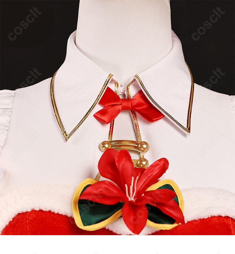 エミリア クリスマス記念 コスプレ衣装 服装のリボン・襟元リボン装飾ディテール画像