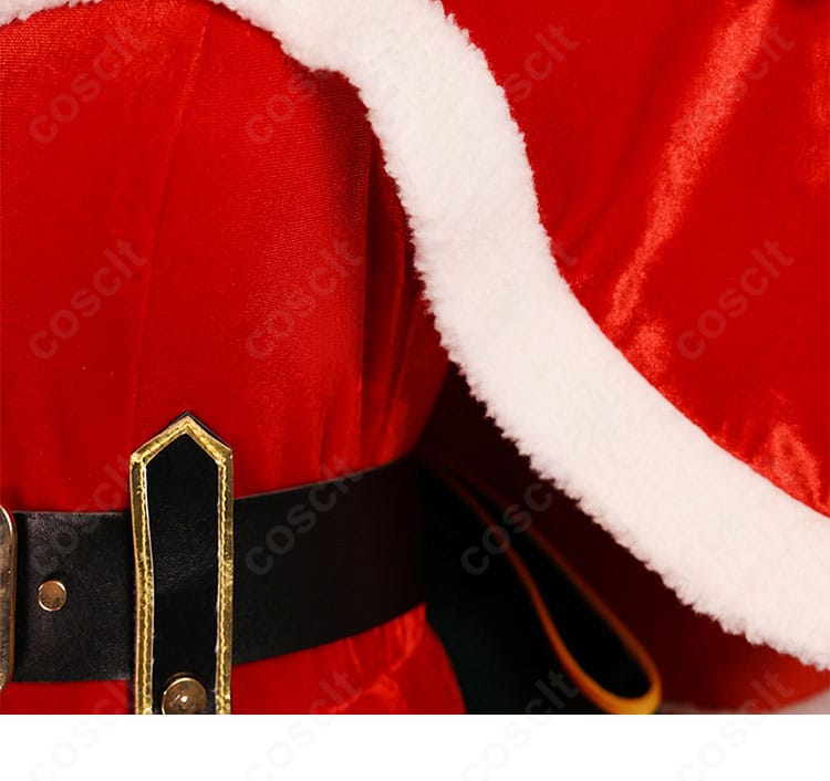エミリア クリスマス記念 コスプレ衣装 白いファー付きケープ装飾ディテール画像