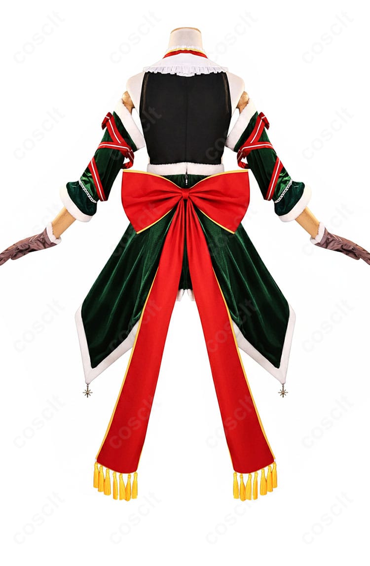 Re:ゼロ ラム クリスマス記念 コスプレ衣装 背面全体図|背中リボンとケープ装飾を確認