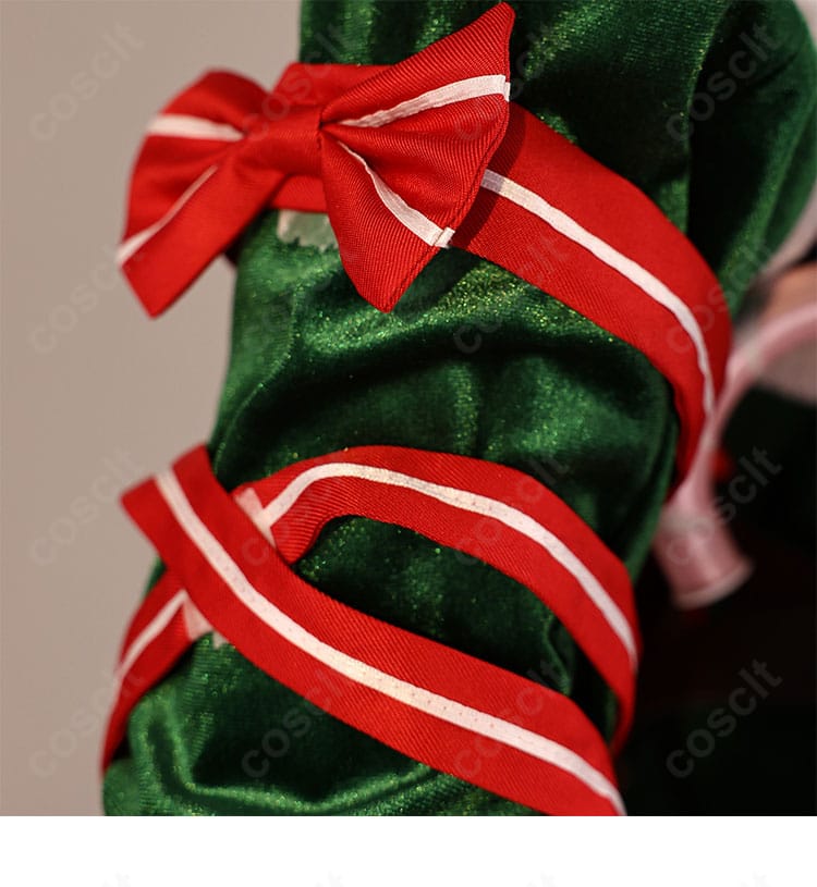 ラム クリスマス記念 コスプレ衣装 袖デザイン細部アップ|白ファー装飾が可愛いポイント