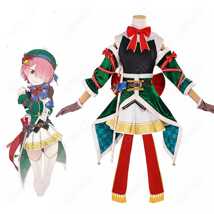 Re:ゼロ ラム クリスマス記念 コスプレ衣装 着用イメージ|キャラクター人物と衣装全体の展示