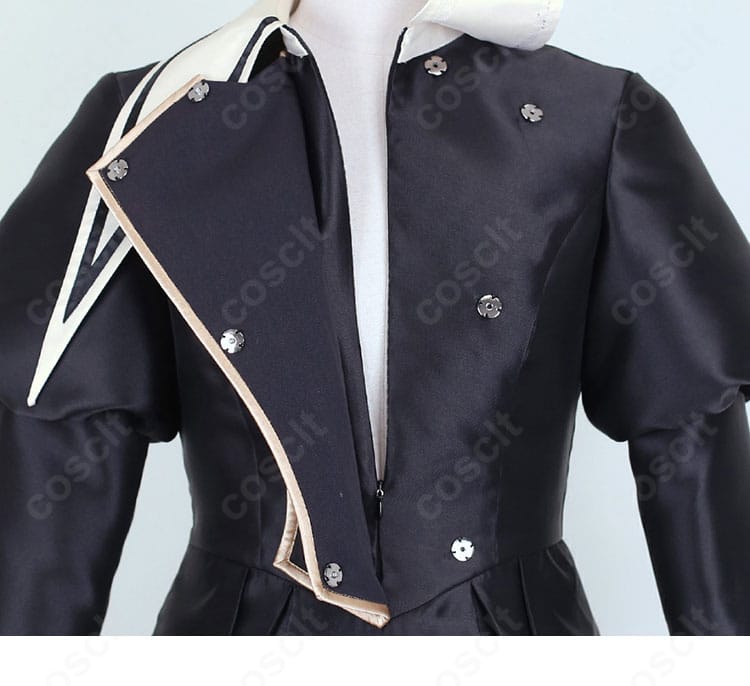 ポケマスEX タロ 25シーズン コスプレ衣装 前開きファスナーとボタンの細部アップ