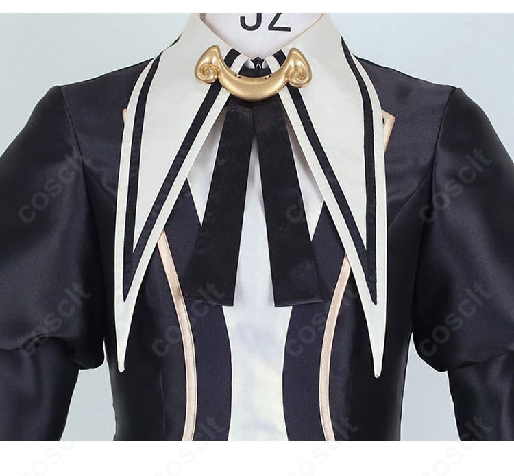 ポケマスEX タロ 25シーズン コスプレ衣装 赤色リボン・蝶結びネクタイ装飾の細部アップ