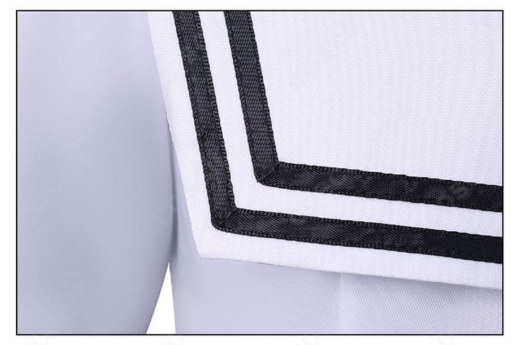 八百歳比名子 コスプレ衣装 背面ケープ縞模様 ディテール