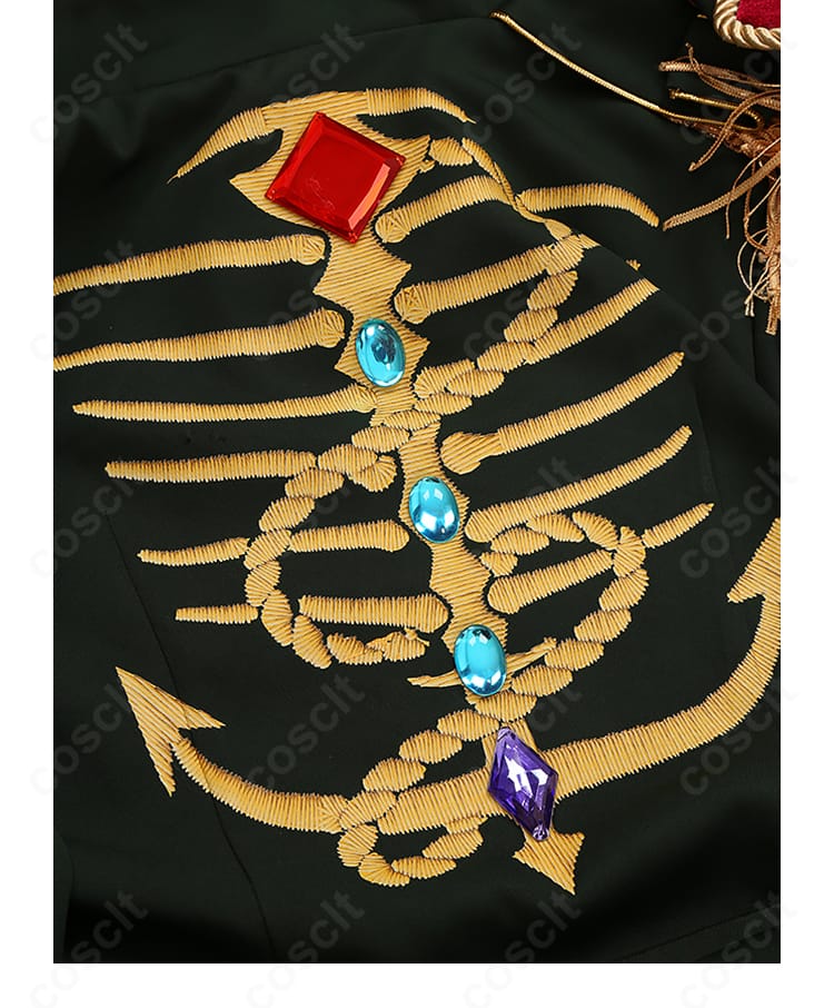 UNDEAD Velvet Ship コスプレ衣装 模様と宝石装飾のアップ写真