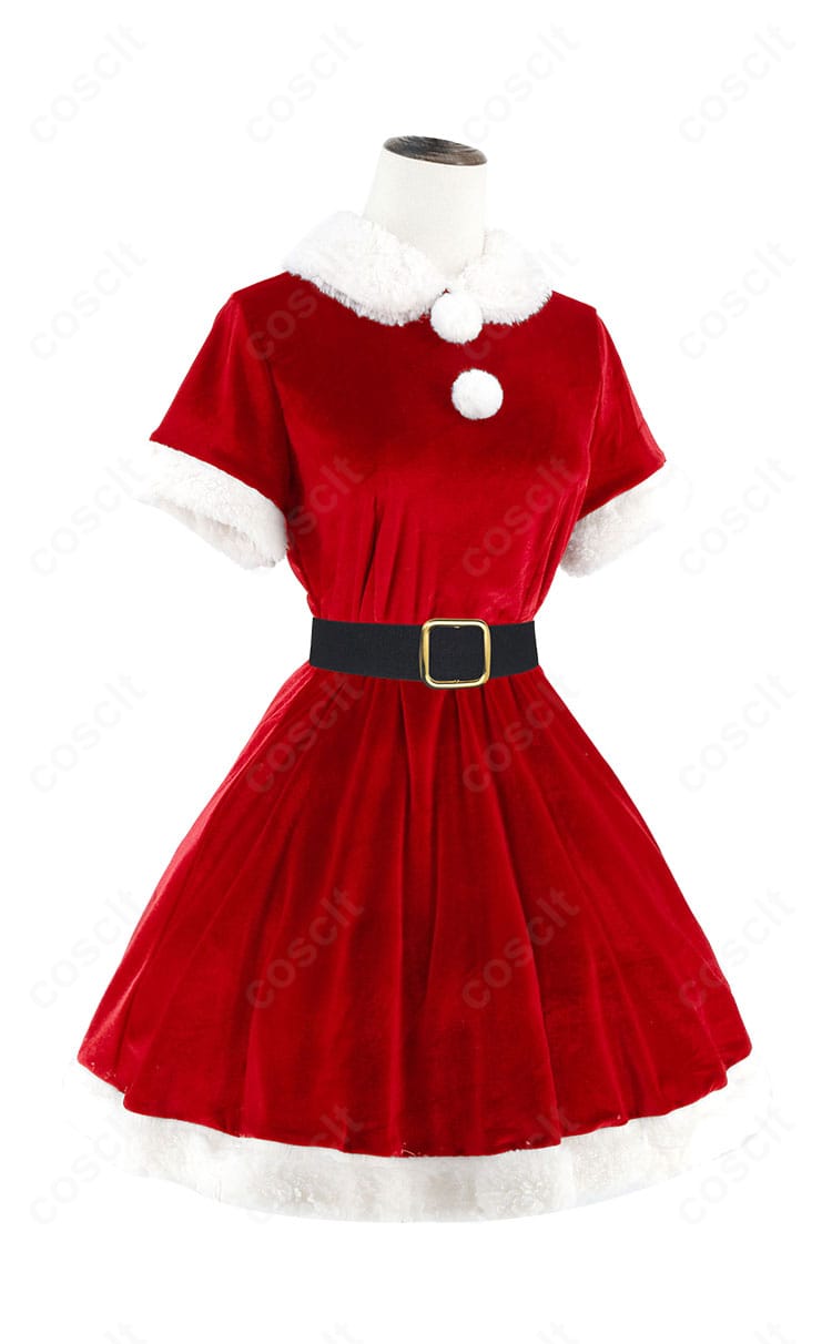 綾波レイ クリスマス衣装 コスプレ|サンタ風ワンピース 側面デザイン画像