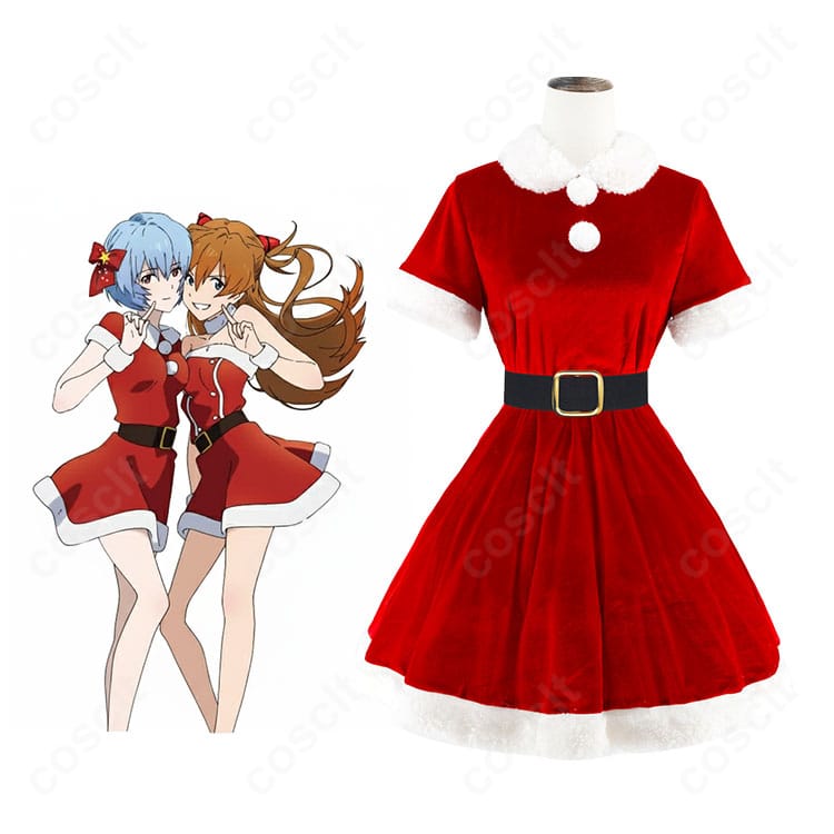 綾波レイ サンタ風クリスマスコスプレ衣装|キャラクター全身イメージ+衣装デザイン紹介