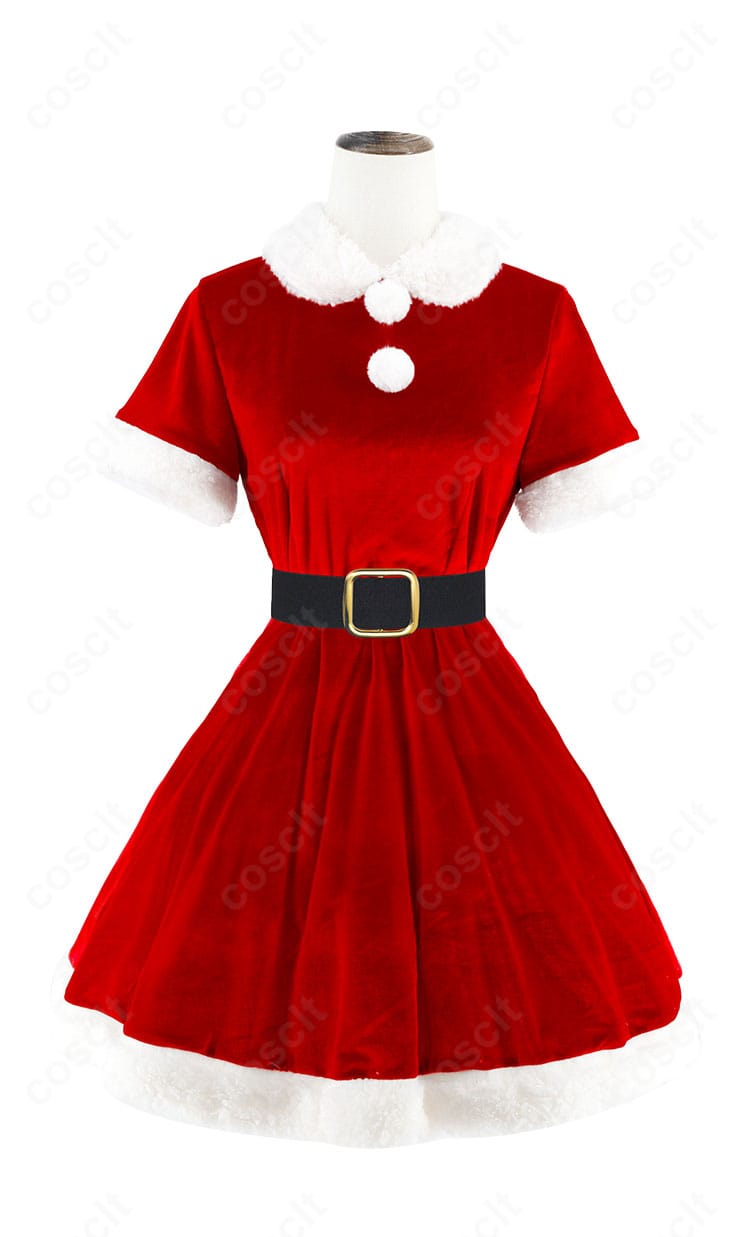 綾波レイ クリスマス衣装 コスプレ|サンタ風ワンピース 正面デザイン画像