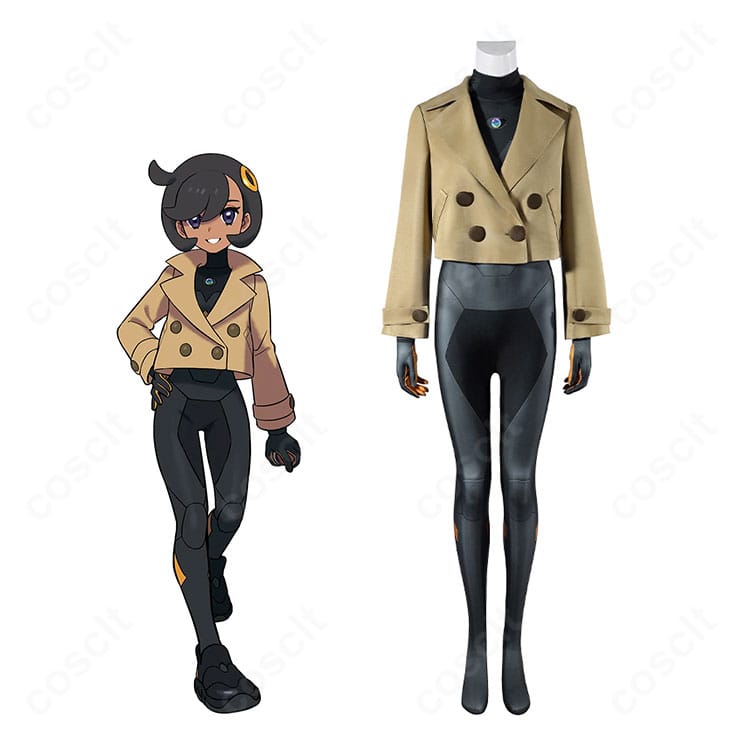 商品服装与キャラクター人物が並ぶマチエール コスプレ衣装紹介画像|ポケモンレジェンズZ-A