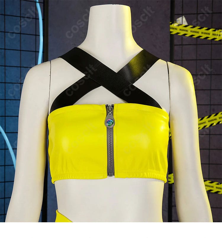 衣装のフロントジッパー部を写したカナリィ コスプレ衣装 前面ジッパー装飾