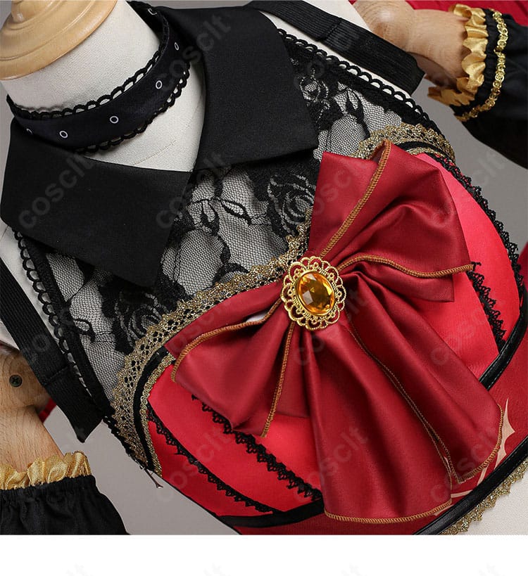 服装胸飾蝶結び細節図 Aqours 小悪魔アイドル衣装 コスプレ 胸元リボン 装飾アップ