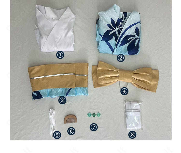 恋雪 コスプレ衣装 フルセット内容展示|髪飾り・靴下付きで届いてすぐ使える