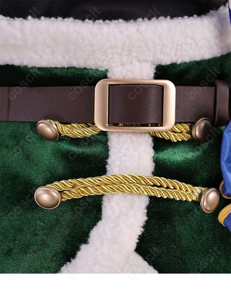 "Re:ゼロ レム クリスマスコスプレ衣装の腰帯の装飾詳細。細部まで美しく仕上げられたデザイン。",