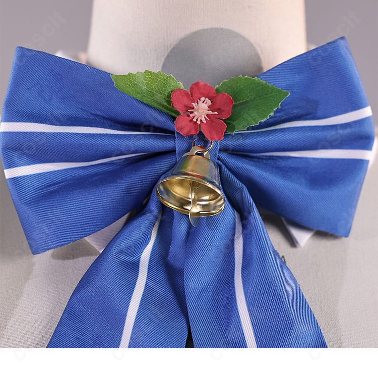 "Re:ゼロ レム クリスマスコスプレ衣装の蝴蝶結びの装飾細部。可愛らしいリボンでアクセント。",