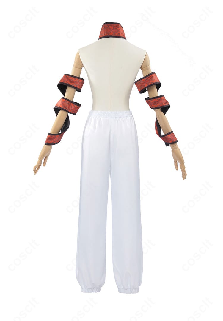 鬼滅の刃 妓夫太郎 コスプレ衣装 白色服の背面装飾詳細|立体感を強調したデザインを確認。