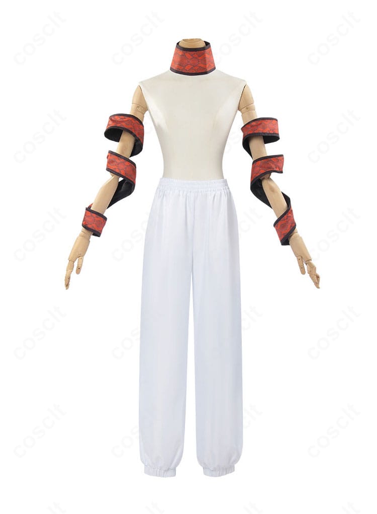 鬼滅の刃 妓夫太郎 コスプレ衣装 白色服の前面装飾詳細|デザインと質感に注目!