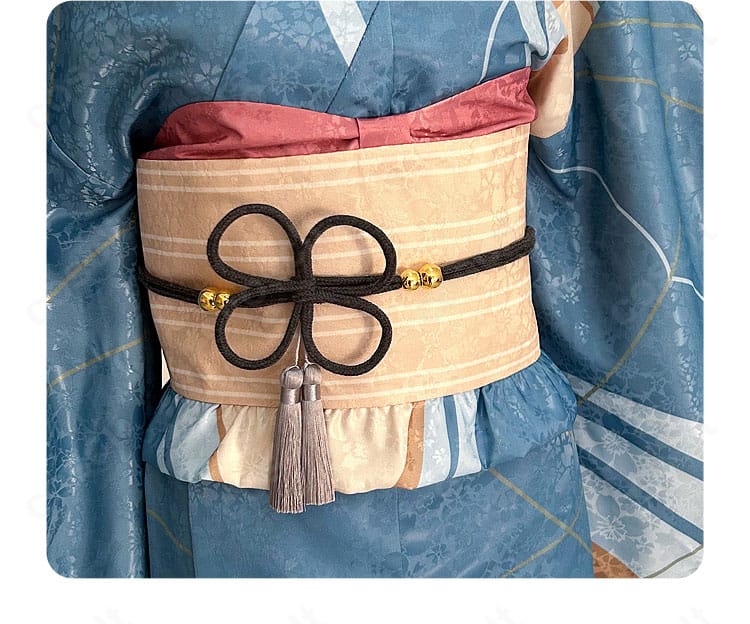 "二十世紀電氣目録 百川稲子 コスプレ衣装の腰封装飾のディテール。エネルギッシュな雰囲気を引き立てます。"