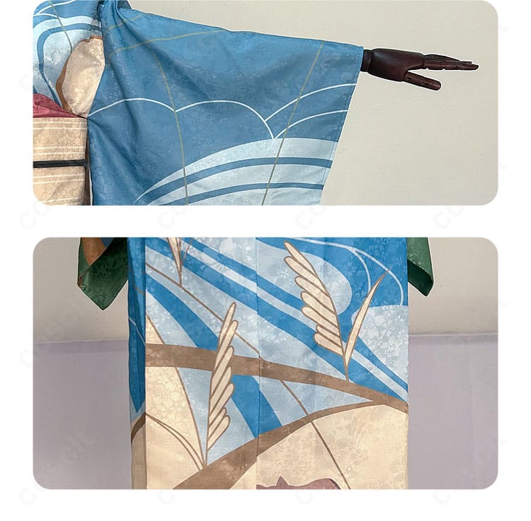 "二十世紀電氣目録 百川稲子 コスプレ衣装の衣袖装飾の細部。細かなデザインが丁寧に再現されています。"