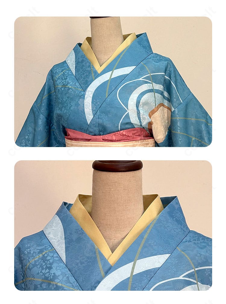 "二十世紀電氣目録 百川稲子 コスプレ衣装の領口装飾の詳細。細部までこだわったデザインが特徴。"