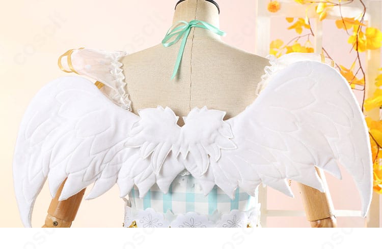 小泉花陽「フルールレーヴ」コスプレ衣装背部の羽根装飾ディテール