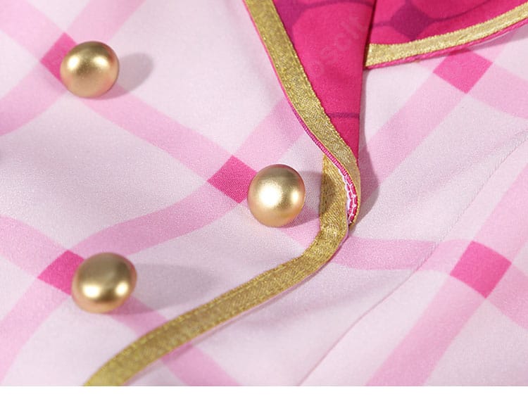 ラブライブ!μ'sのコスプレ衣装のボタン部分の装飾。高品質な素材とディテールにこだわり。