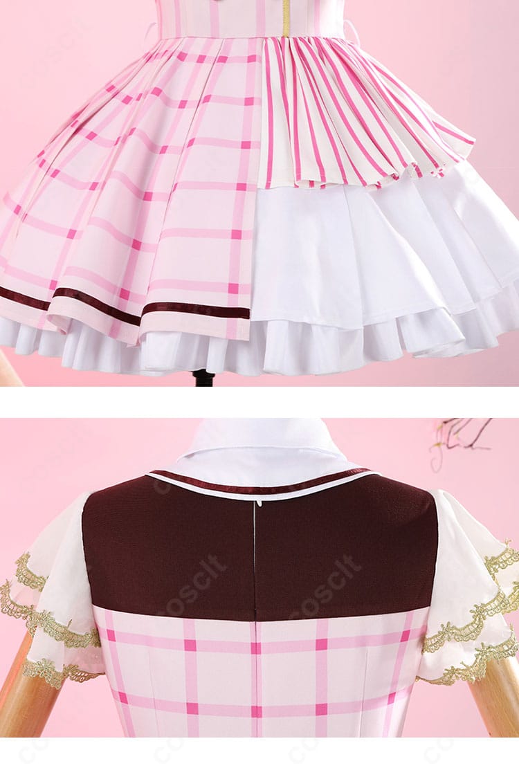 μ's 15周年記念コスプレ衣装のスカートの装飾。華やかなディテールがファッション性を高めます。