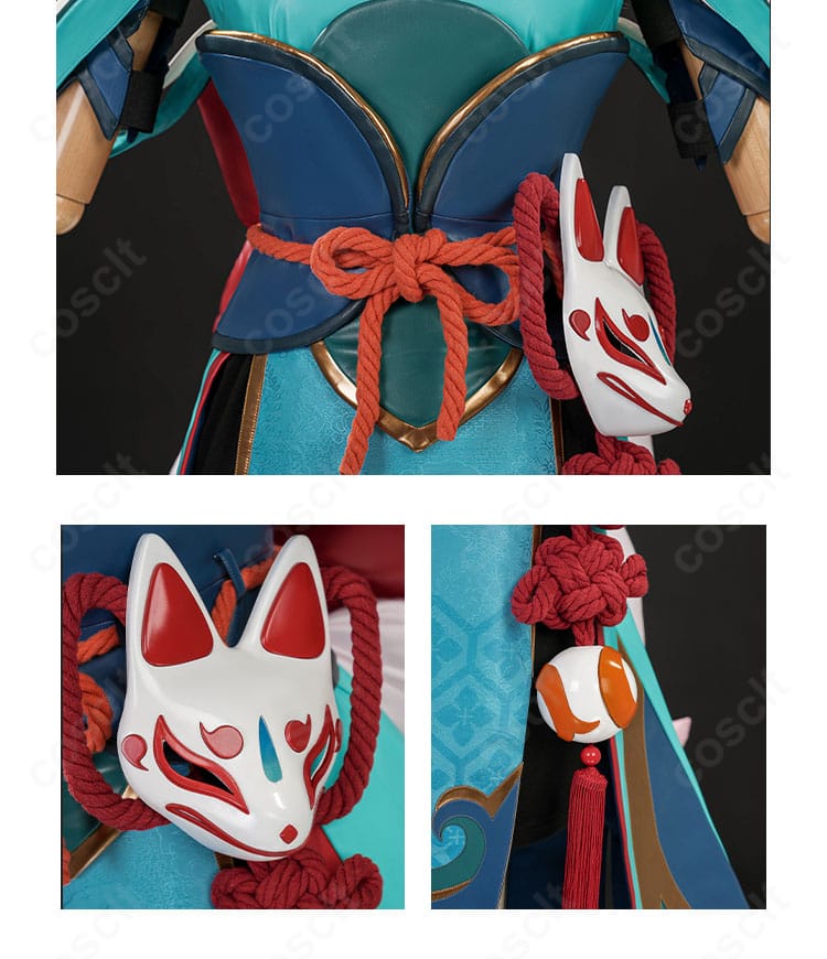 腰封(コルセットベルト)装飾の細部アップ|キリコ イナリノカミ コスプレ