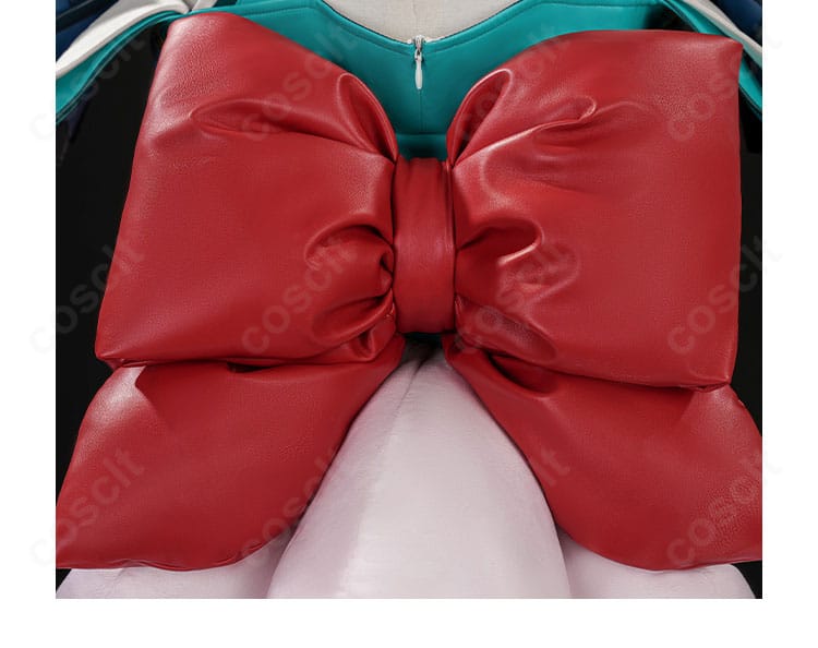 背面の赤い大きな蝶結び装飾アップ|OW2 キリコ コスプレ 背面ディテール