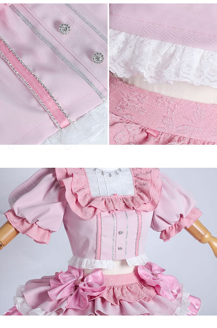 衣襟・前立てボタン装飾の細部写真|まどマギ鹿目まどか コスプレ衣装