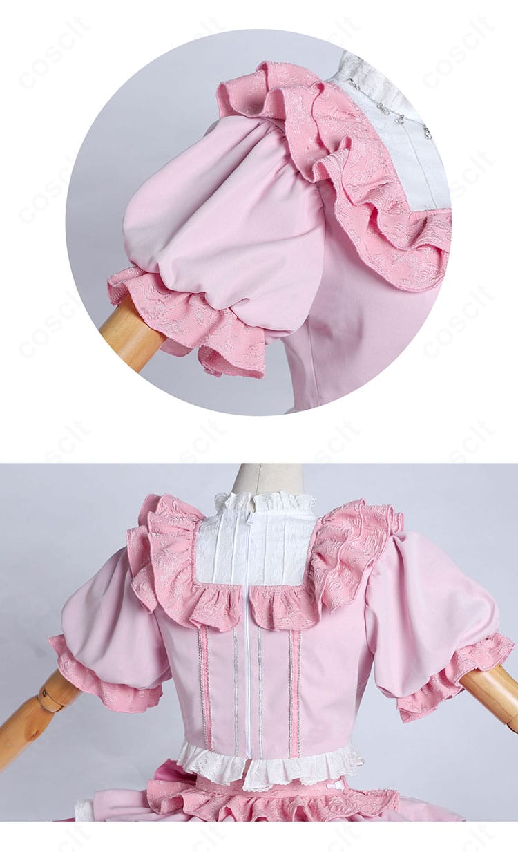 衣肩と背面装飾の細部ディテール|鹿目まどか アイドル衣装 コスプレ