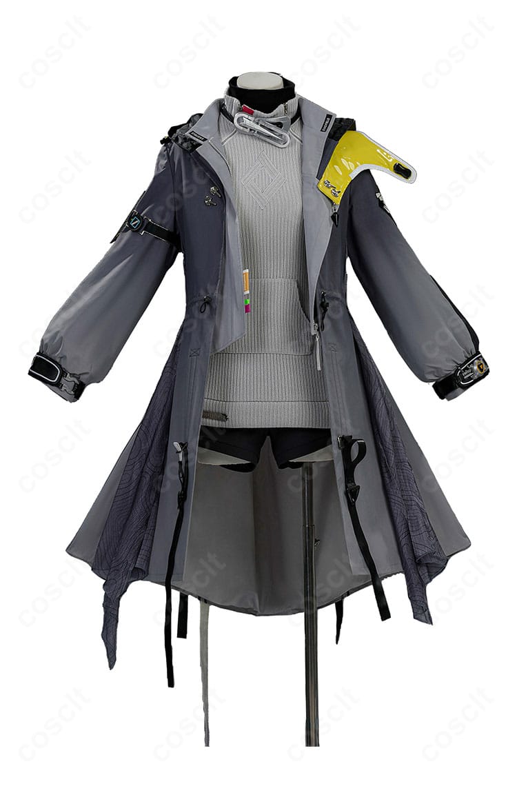 アークナイツ:エンドフィールド 管理人(女)初期衣装 コスプレ衣装の正面全体図(コート・ショートパンツ)
