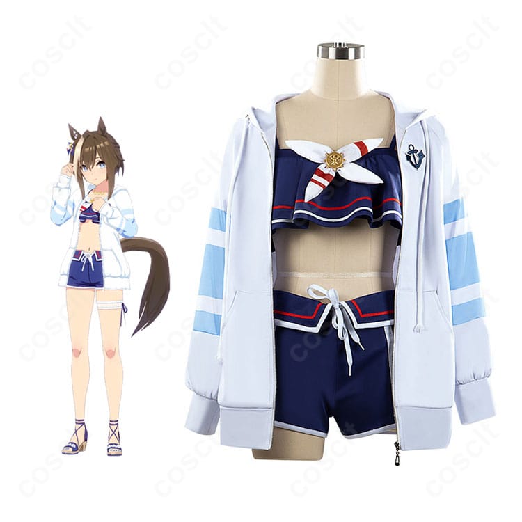 ウマ娘 プリティーダービー シュヴァルグラン 夏凪ネイビードロップ 勝負服・水着 コスプレ衣装 キャラクター着用イメージ
