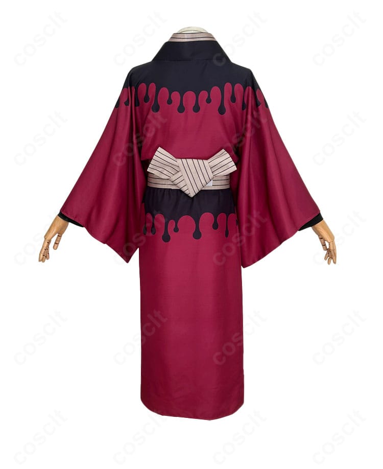 鬼滅の刃 童磨 着物コスプレ衣装 背面全体 教祖らしい和装シルエット