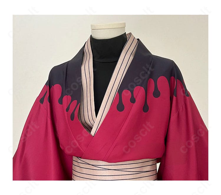 童磨 コスプレ衣装 着物 領口装飾ディテール 和装の質感と仕立てを確認