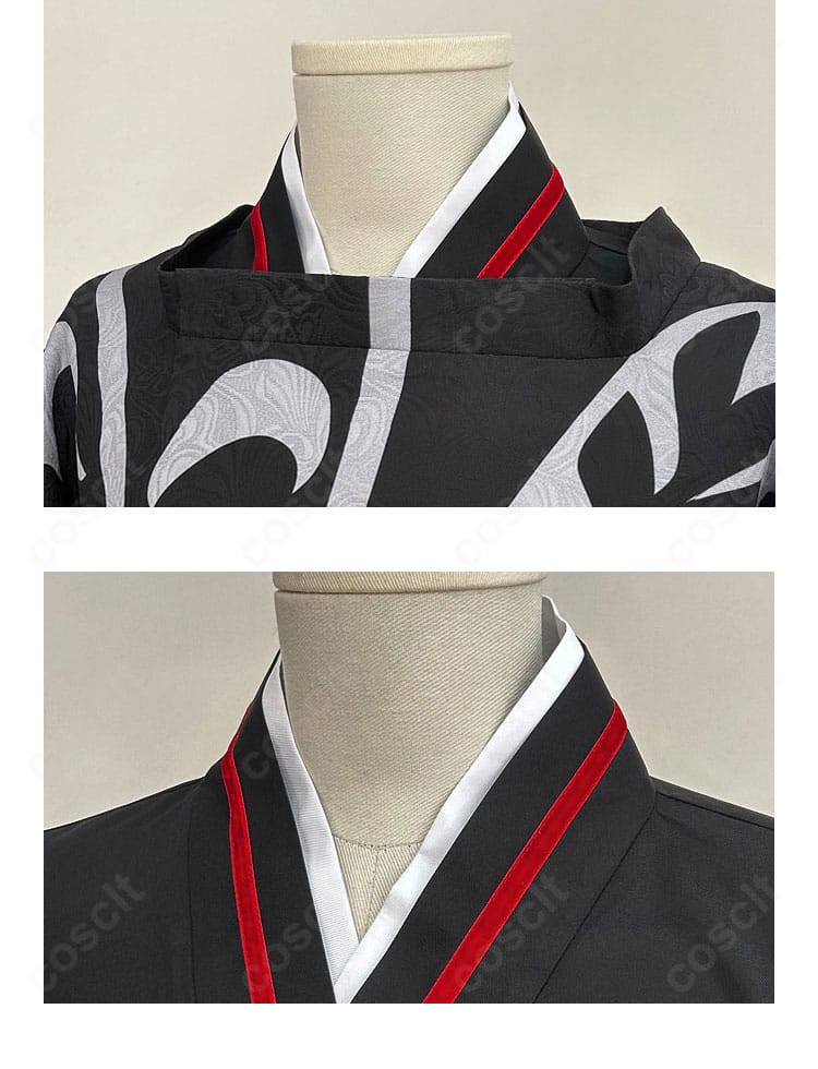 鬼滅の刃 無惨様 平安時代コスプレ衣装 領口装飾の細部 高級感ある縫製