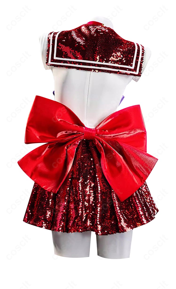 火野レイ セーラーマーズ 戦闘用セーラー服 コスプレ衣装 背面デザイン 後ろ姿まで忠実再現