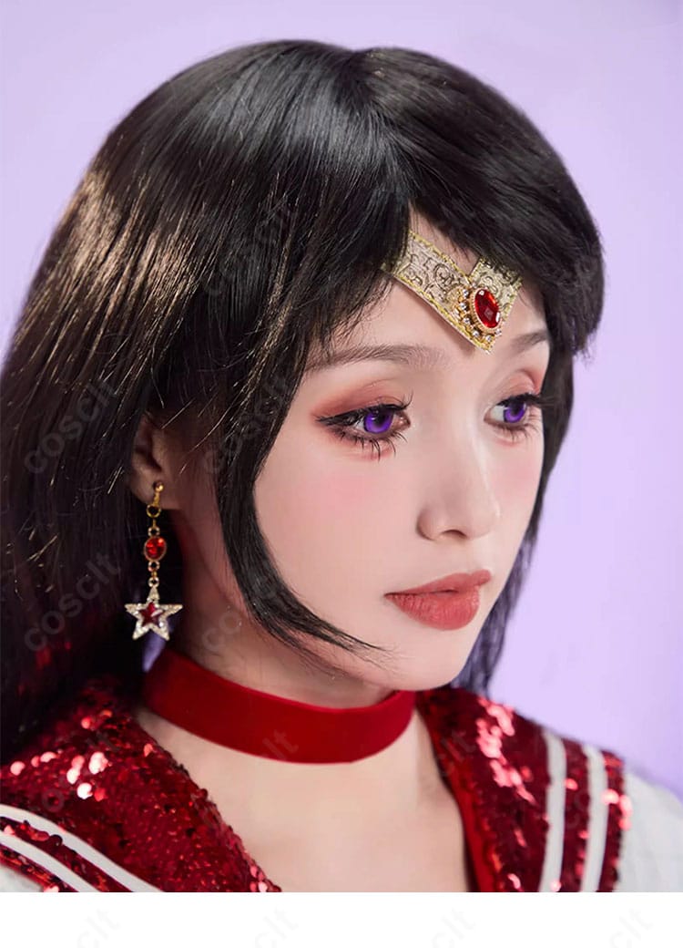 セーラーマーズ コスプレ衣装 首飾り・耳飾りディテール 火野レイ アクセサリー細部