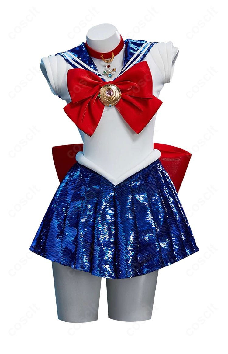 セーラームーン 月野うさぎ 戦闘用セーラー服 コスプレ衣装 正面 全身デザインが分かるフロントビュー