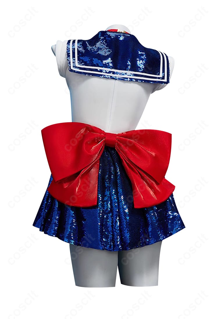 月野うさぎ セーラームーン コスプレ衣装 背面 後ろ姿とリボン配置が分かるバックビュー