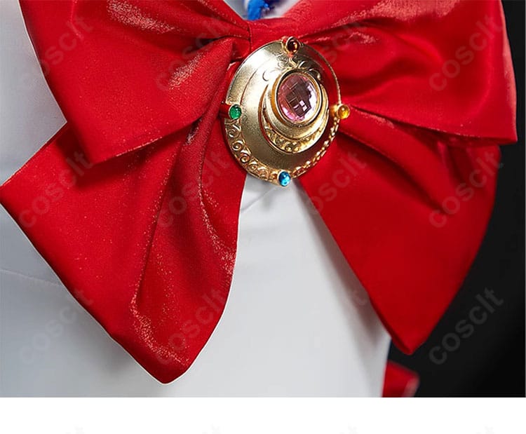 セーラームーン コスプレ 赤いリボン装饰 全体细节 经典配色で写真映え