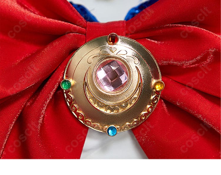 セーラームーン 戦闘服 コスプレ 領结装饰细节 胸元デザインをクローズアップ