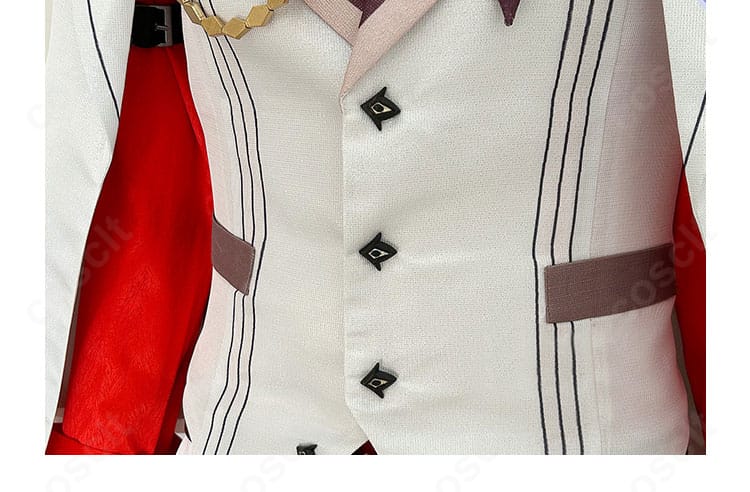 原神 タルタリヤ コスプレ衣装 門襟ボタン装飾細部 公式イメージ再現