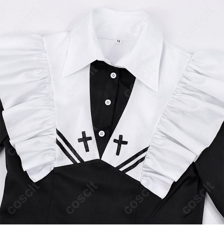 幽鬼 メイド服コスプレ 衣襟装飾ディテール 繊細な仕上がり