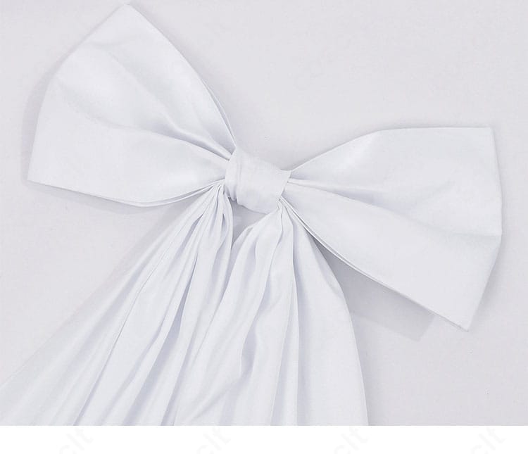 幽鬼 メイド服コスプレ 白色リボン装飾ディテール アクセントポイント