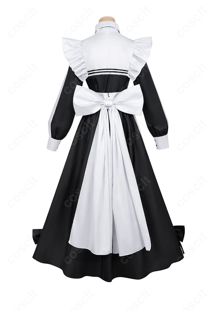 死亡遊戯で飯を食う。幽鬼 メイド服コスプレ衣装 背面デザイン 後ろ姿チェック