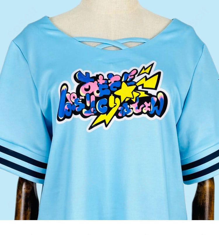 hololive 水宮枢 Tシャツ私服 コスプレ衣装 衣襟プリント装飾細部｜世界観を忠実再現