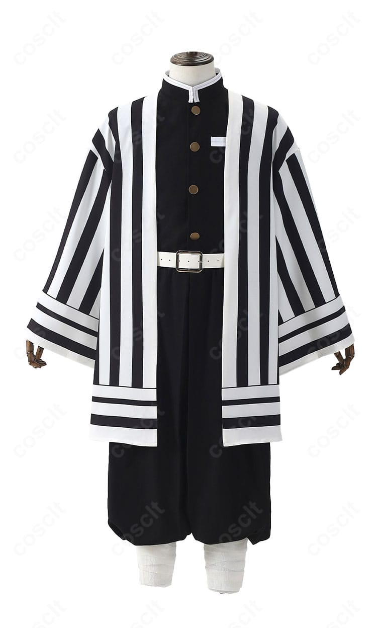 鬼滅の刃 伊黒小芭内 コスプレ衣装 正面 鬼殺隊 刺繍入り隊服 デザイン確認