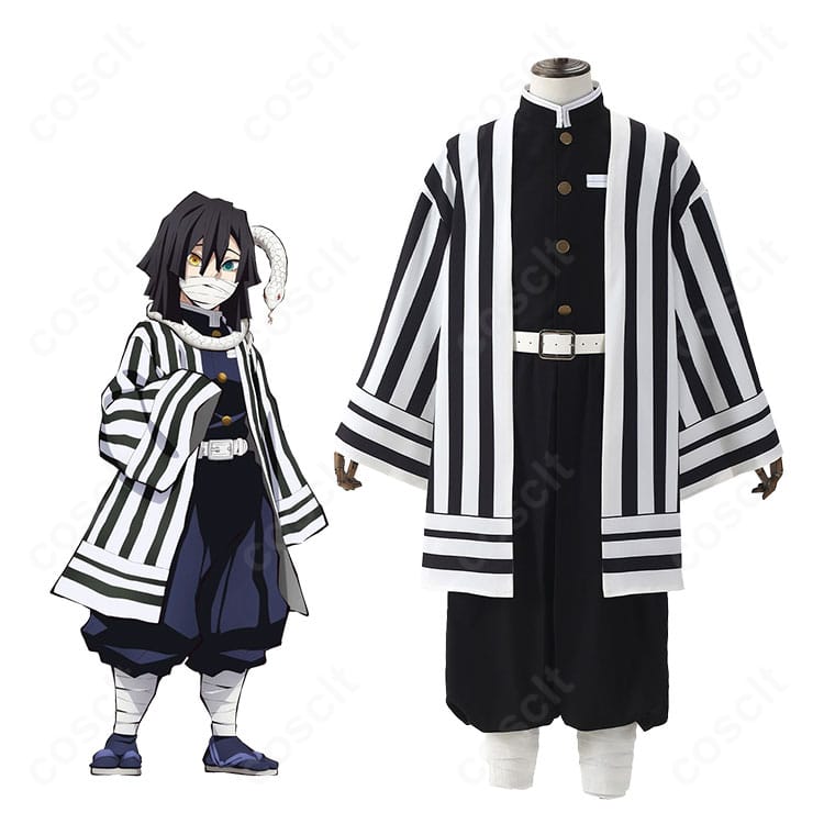 鬼滅の刃 伊黒小芭内 コスプレ衣装 蛇柱 鬼殺隊隊服 全身着用イメージ 人物モデル写真