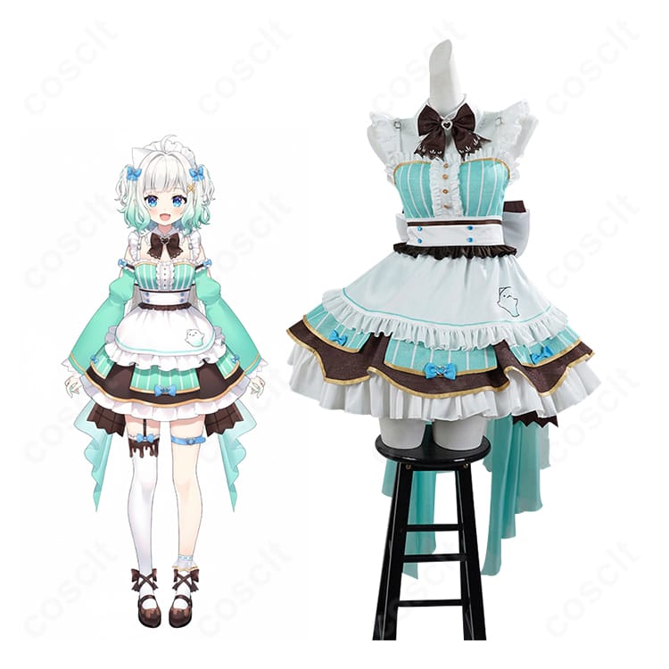 ミント・ファントーム メイド服 コスプレ衣装 全身イメージ｜Maid Mint Ch. ゴーストメイドの世界観を再現、撮影やイベントにおすすめ