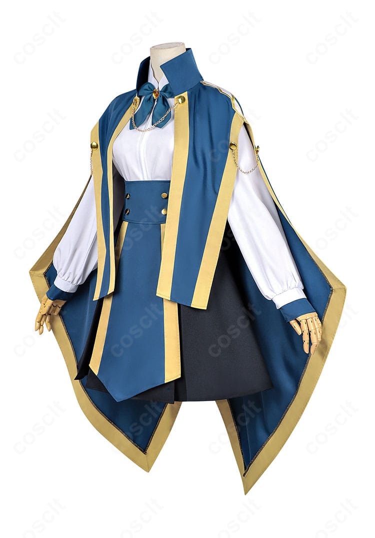 ジェニエ・コース コスプレ衣装の側面全体|マントの落ち感とスカートのライン